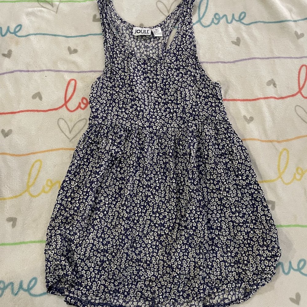 Blue Floral 90s Style Babydoll Retro Dress Womans sz Medium M